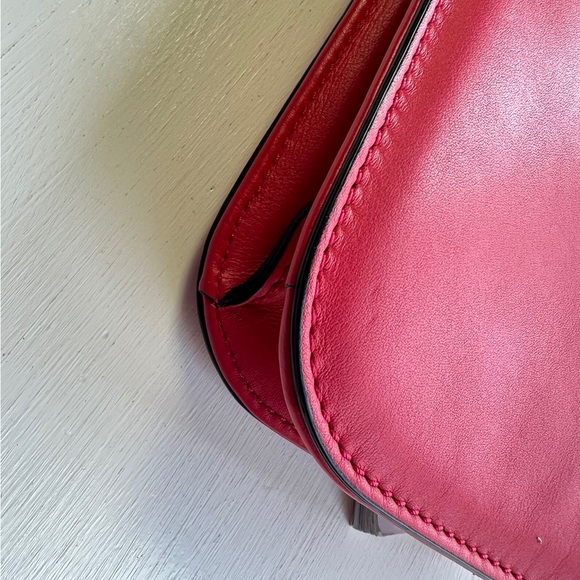 Valentino Vitello Medium Glam Lock Rockstud Flap Red - Picture 4 of 7